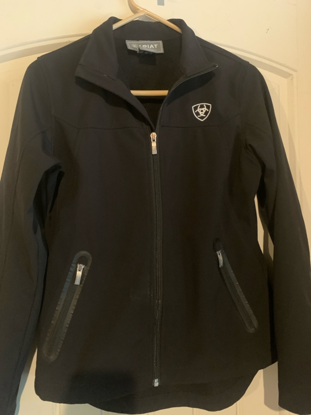 Ariat Black Zip Front Softshell Jacket with Shield Emblem